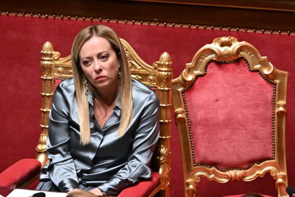 Giorgia Meloni in parlamento