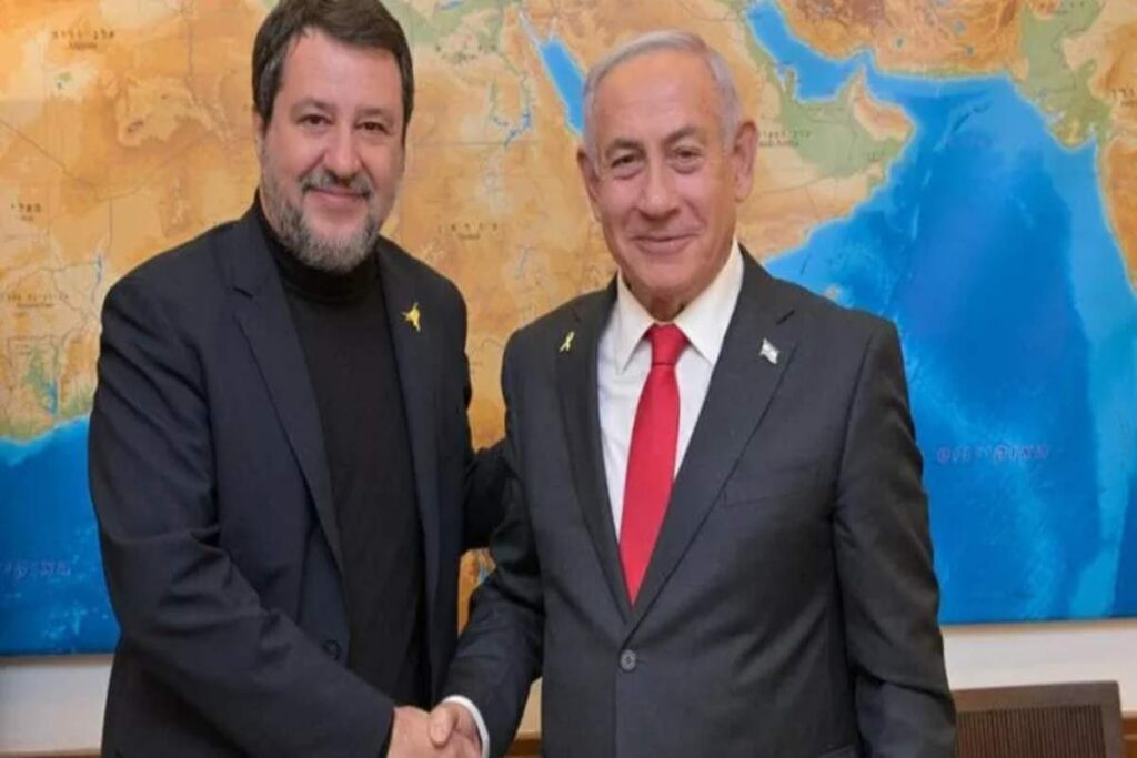 Salvini stringe la mano a Netanyahu