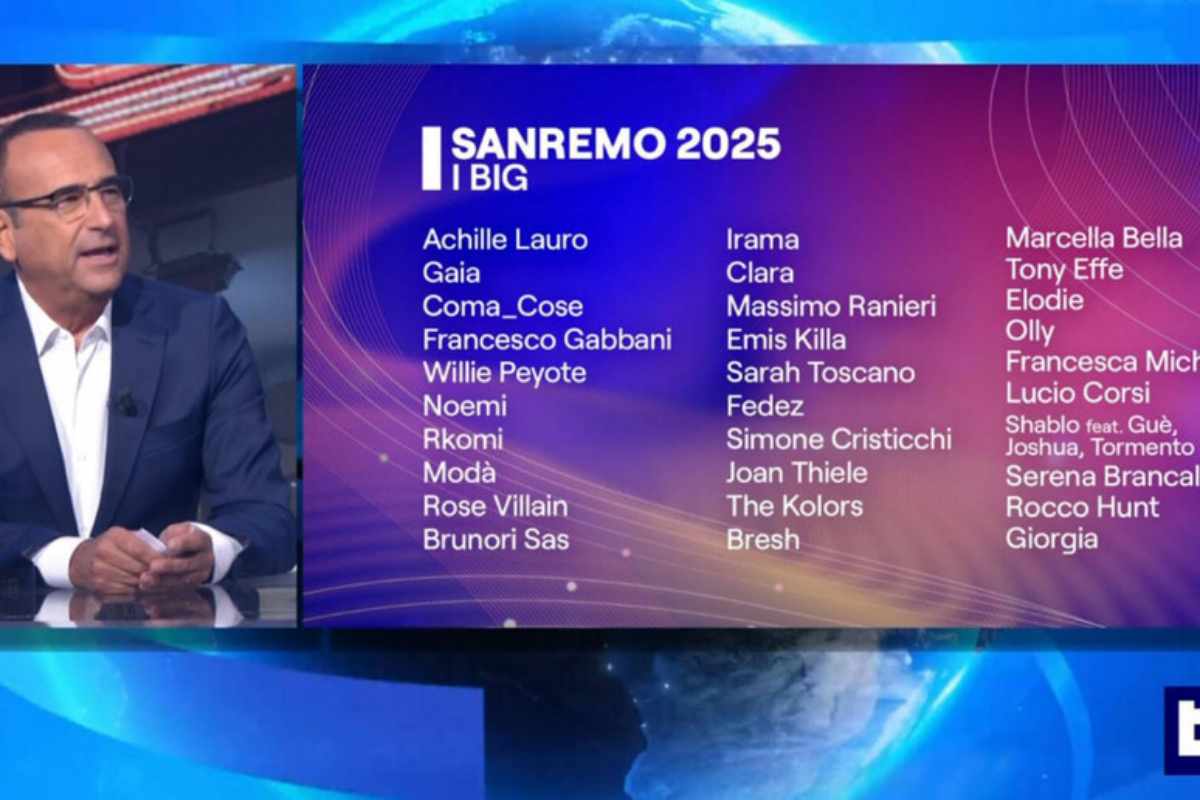 la lista dei cantanti in gara a sanremo