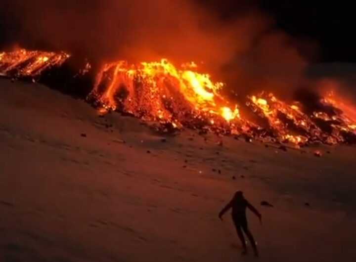 sciare vicino lava sull'etna