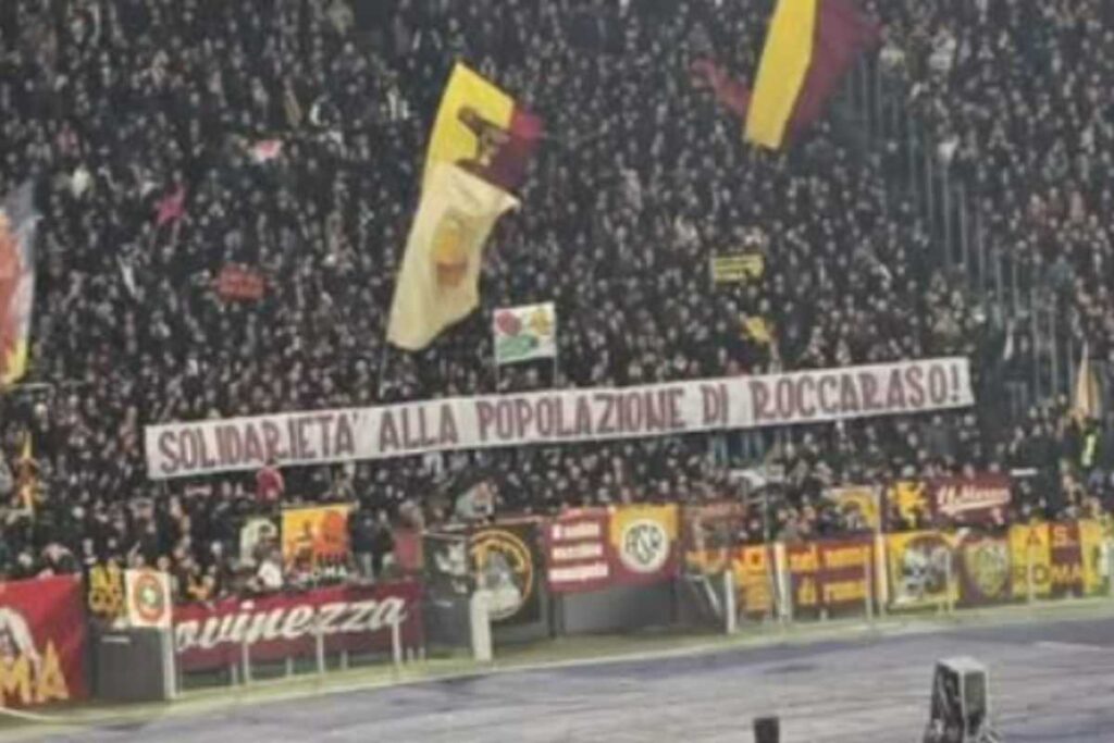 striscione su roccaraso a roma-napoli