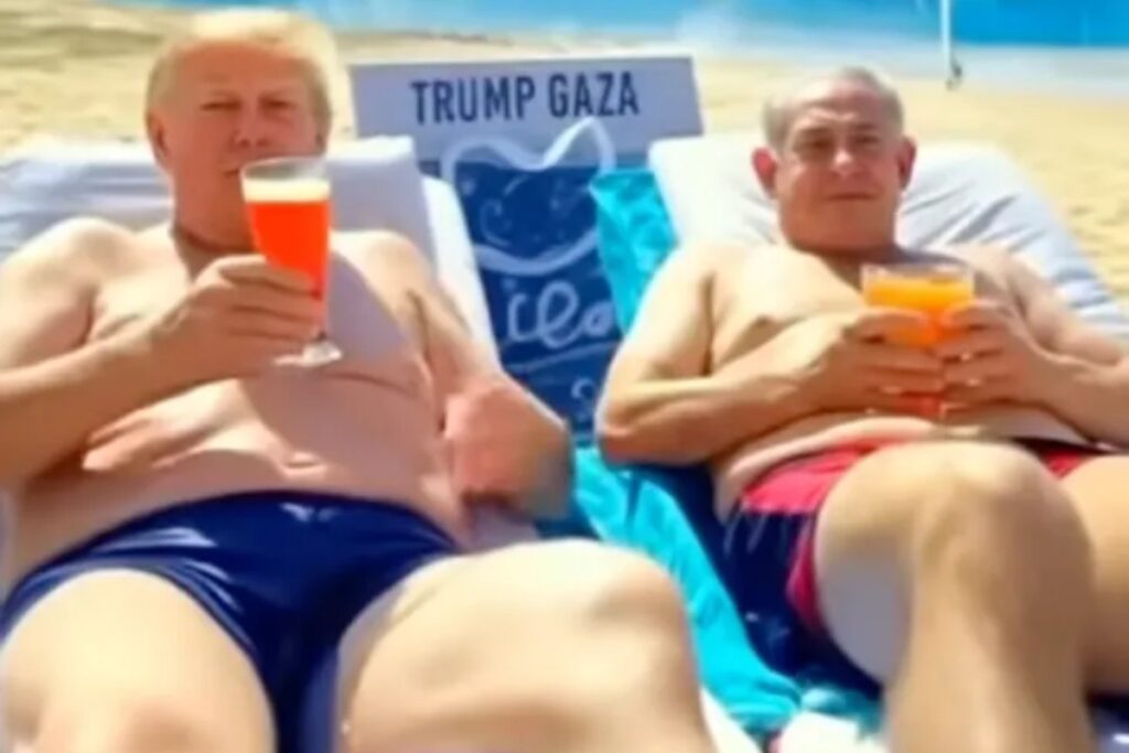 trump e Netanyahu nel video su gaza