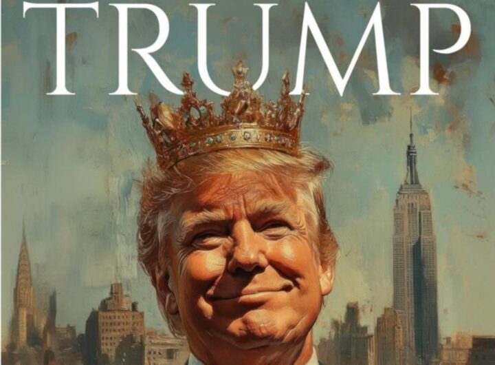 La copertina del fake Time con Trump incoronato