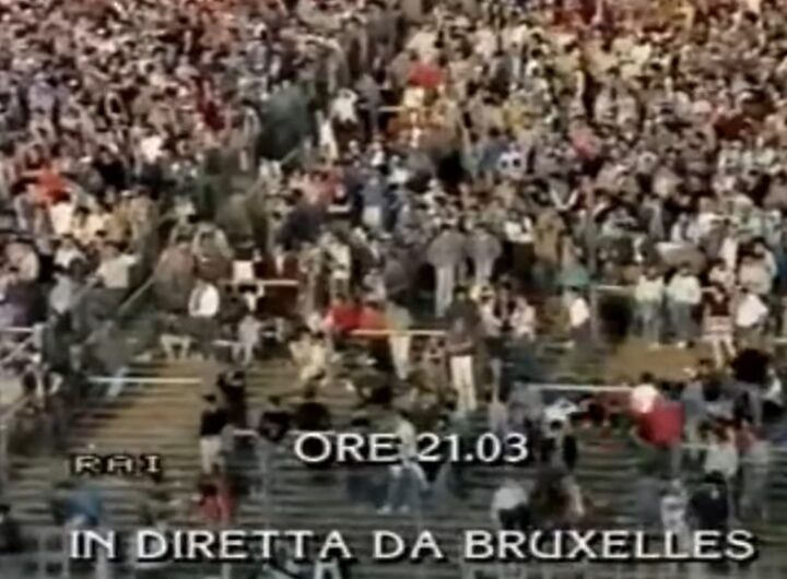 La diretta dallo stadio Heysel durante i momenti della tragedia