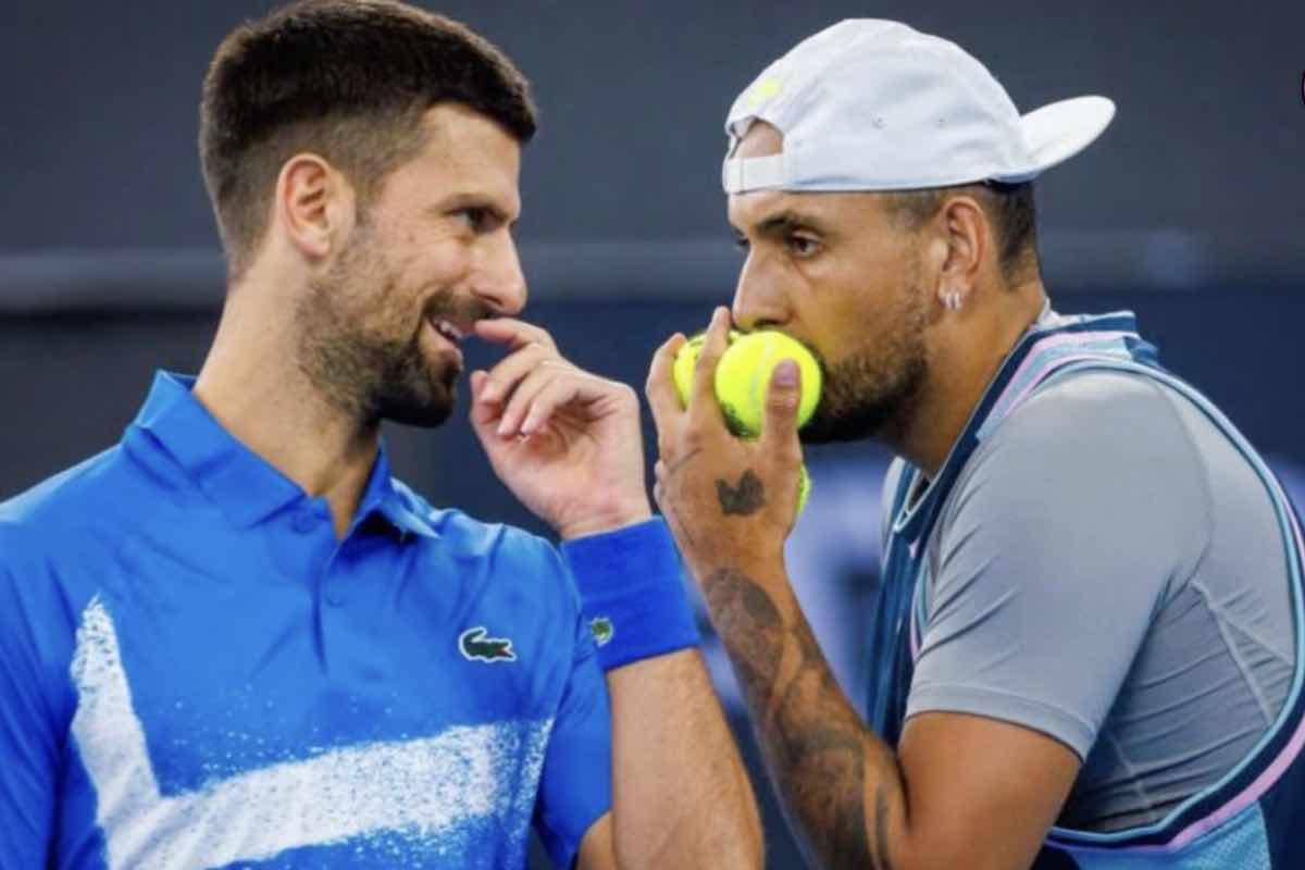 Djokovic e Kyrgios durante un doppio