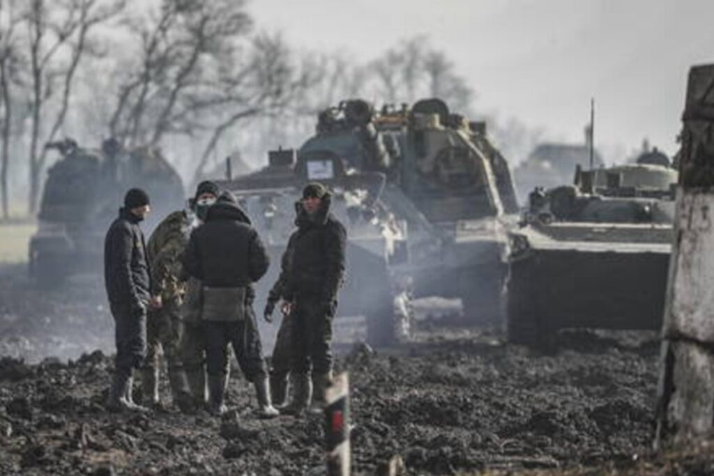 Un momento della guerra in Ucraina