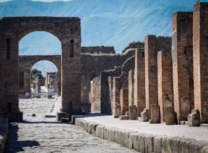 una veduta di pompei