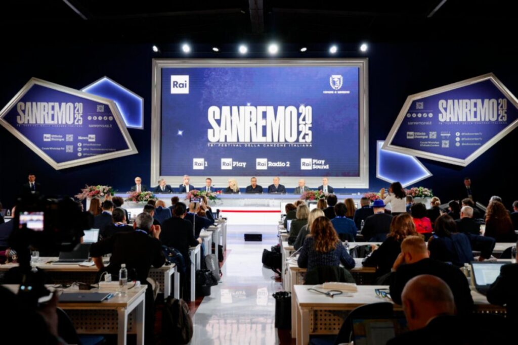 una conferenza al festival di sanremo