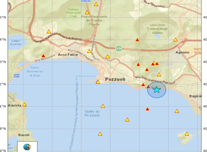 La mappa dell'epicentro del terremoto avvenuto nella notte