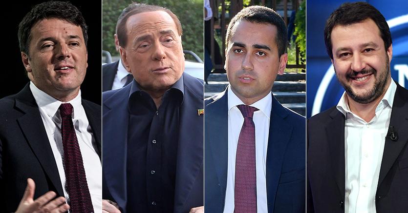 Risultati immagini per Renzi, Berlusconi, Di Maio, Grasso