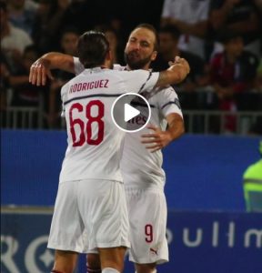 Cagliari-Milan 1-1 highlights e pagelle, Higuain ha risposto a Joao Pedro