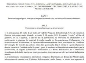 Genova, ecco il decreto: Autostrade non potrà ricostruire il ponte
