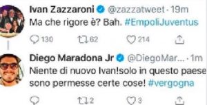 Ivan Zazzaroni on Empoli-Juventus: "But what is the penalty?", Maradona jr: "Bravo, it's a shame"