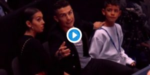 Cristiano Ronaldo, VIDEO e FOTO, liscia la pallina da tennis che finisce in testa a Georgina Rodriguez