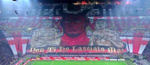 Milan-Juventus, the choreography of the Rossoneri curve is creepy (PHOTO)