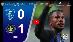 Empoli-Inter 0-1 highlights e VIDEO GOL, Keita Balde decisivo