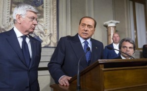 Berlusconi dopo i colloqui al Quirinale (Lapresse)