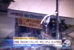 Los Angeles, camion dei pompieri si scontrano