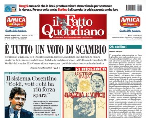 Marco Travaglio sul Fatto Quotidiano: "Oh, stellino!"