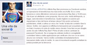 Bufala Ray Ban su Facebook, polizia postale: occhio alla truffa