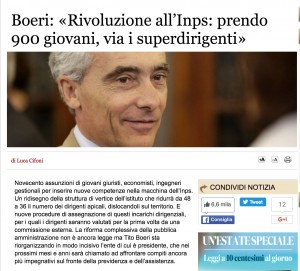 Inps, Tito Boeri promette assunzione di 900 "giovani" 