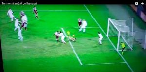 Benassi video gol di tacco in Torino-Milan